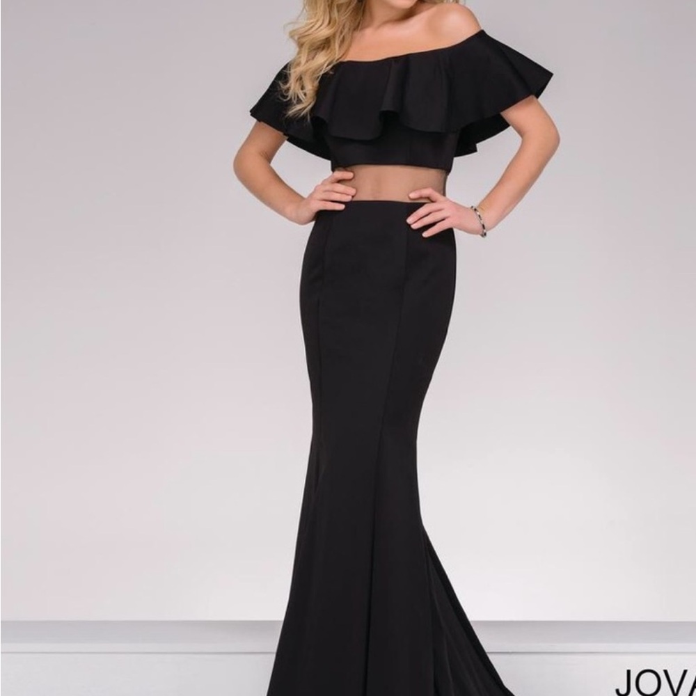 Jovani Black Off-Shoulder Gown